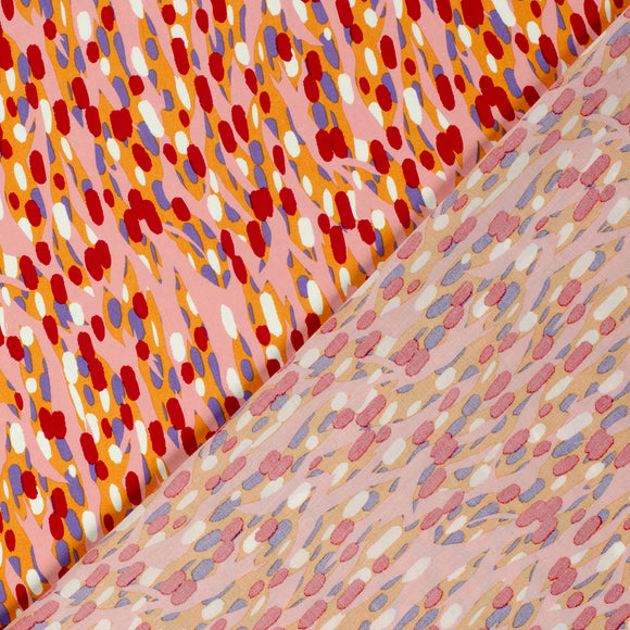 Viskose bedruckt Tupfen rot *Ab 50 cm