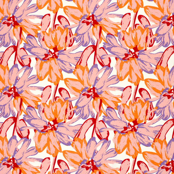 Viskose bedruckt Blumen rosa *Ab 50 cm