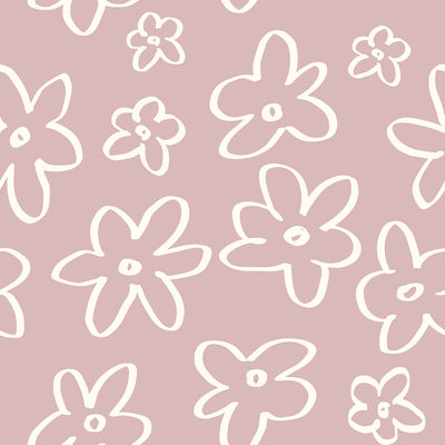 Baumwolljersey Blumen rosa *Ab 50cm