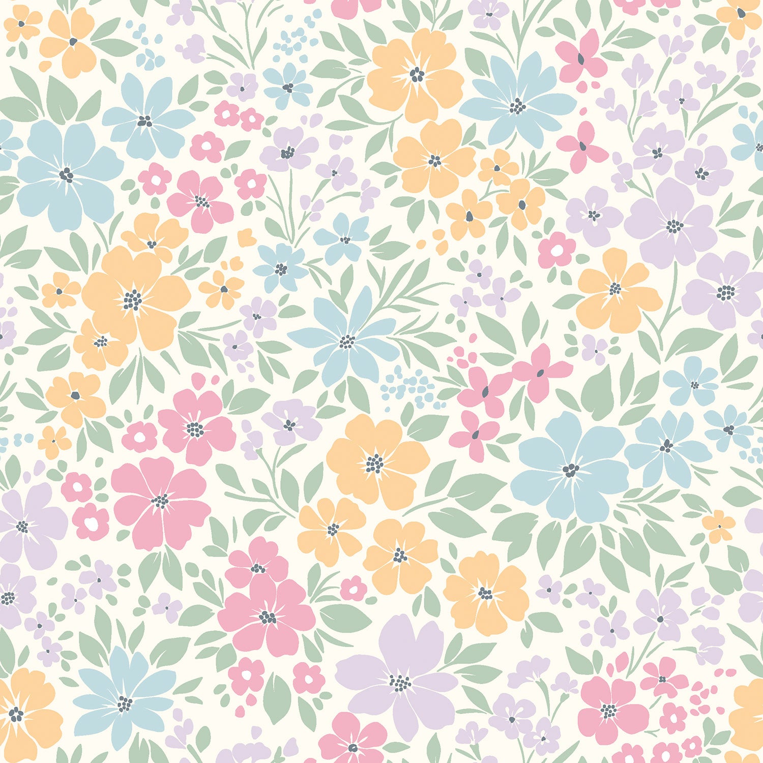 Baumwolljersey Blümchen bunt *Ab 50cm
