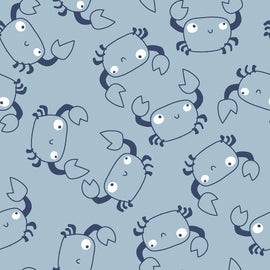 Baumwolljersey Krebse hellblau *Ab 50cm