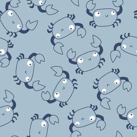 Baumwolljersey Krebse hellblau *Ab 50cm