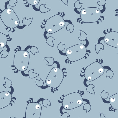 Baumwolljersey Krebse hellblau *Ab 50cm