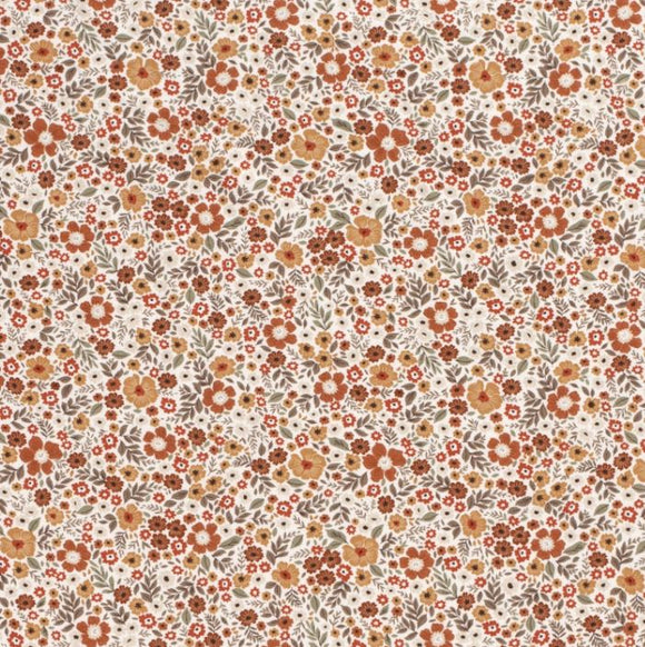 Baumwolljersey Blumen terra *Ab 50cm