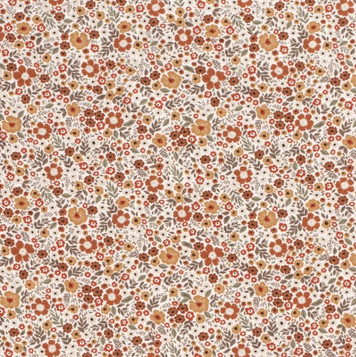 Baumwolljersey Blumen terra *Ab 50cm