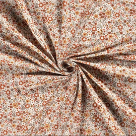 Baumwolljersey Blumen terra *Ab 50cm