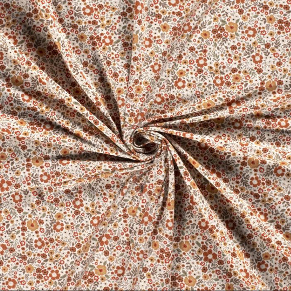 Baumwolljersey Blumen terra *Ab 50cm