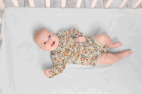 Baumwolljersey Blumen terra *Ab 50cm - 0