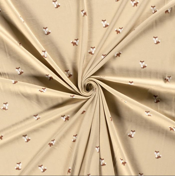 Baumwolljersey Fuchs beige *Ab 50cm