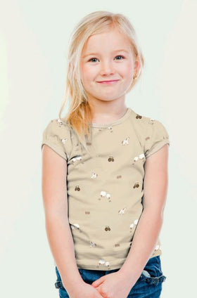 Baumwolljersey Bauernhof beige *Ab 50cm - 0