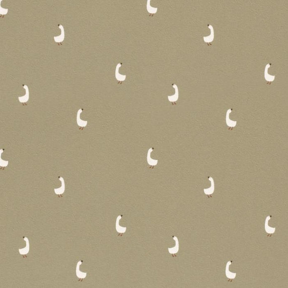 Baumwolljersey Gänse khaki *Ab 50cm