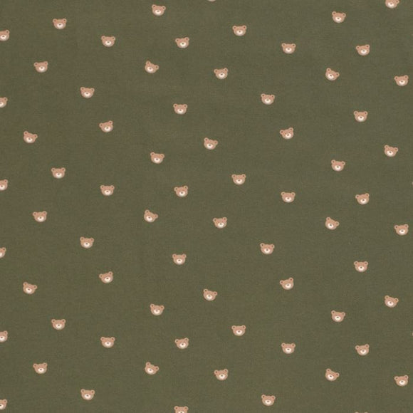 Baumwolljersey Bärchen khaki *Ab 50cm