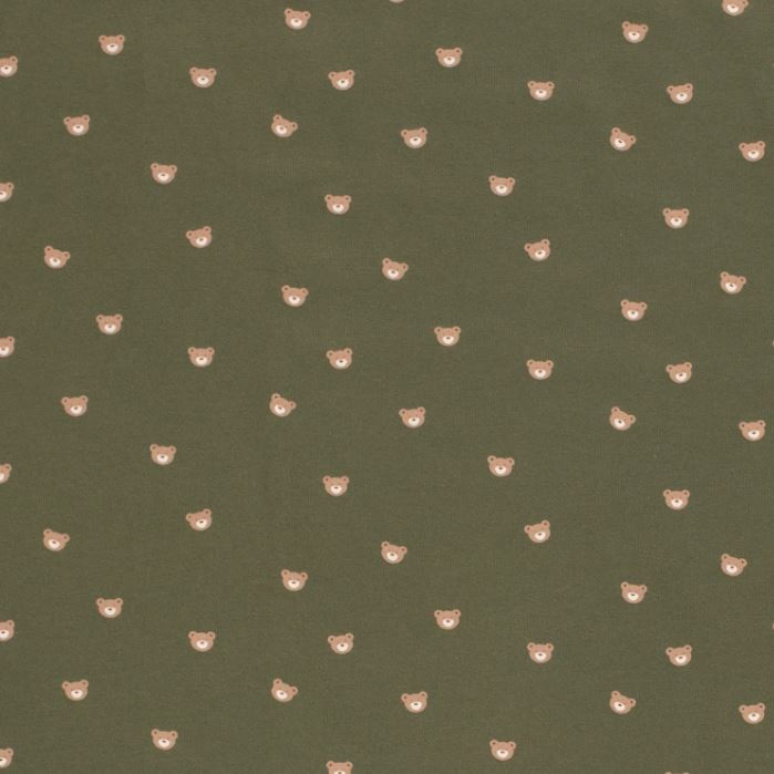 Baumwolljersey Bärchen khaki *Ab 50cm