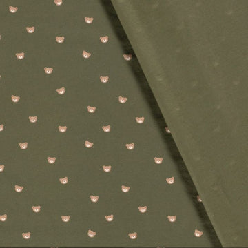 Baumwolljersey Bärchen khaki *Ab 50cm - 0