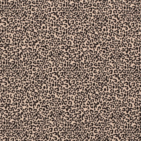 Baumwolljersey Leo beige-schwarz *Ab 50cm