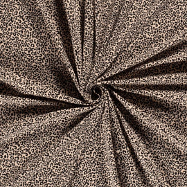 Baumwolljersey Leo beige-schwarz *Ab 50cm