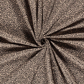 Baumwolljersey Leo beige-schwarz *Ab 50cm