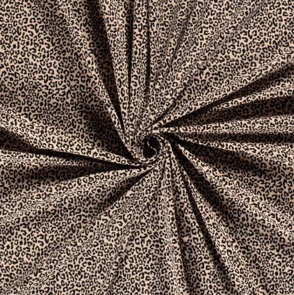 Baumwolljersey Leo beige-schwarz *Ab 50cm