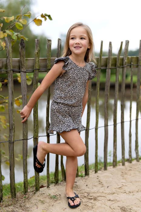 Baumwolljersey Leo beige-schwarz *Ab 50cm