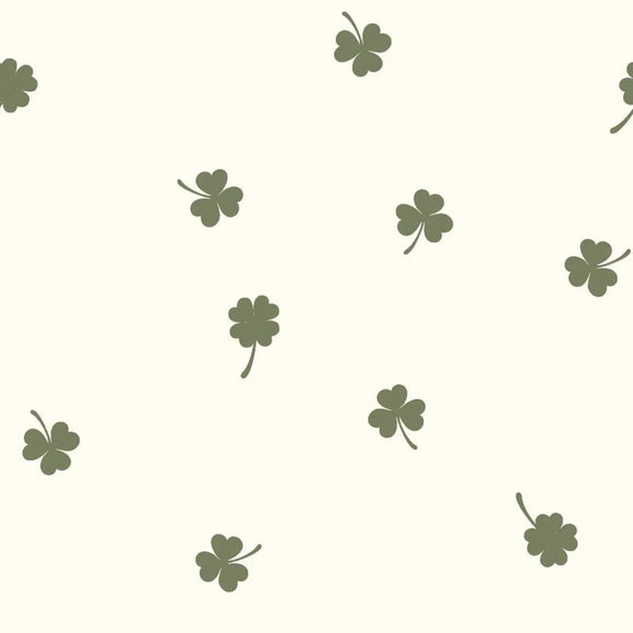 Baumwolljersey Kleeblätter creme *Ab 50cm