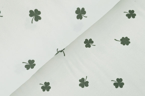 Baumwolljersey Kleeblätter creme *Ab 50cm