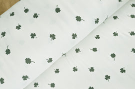 Baumwolljersey Kleeblätter creme *Ab 50cm