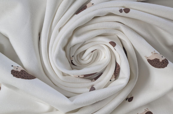 Baumwolljersey Igel creme *Ab 50cm