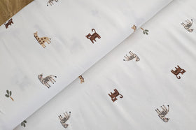 Baumwolljersey Tiere Afrika creme *Ab 50cm