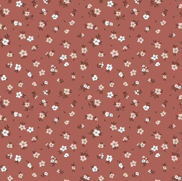 Baumwolljersey Blümchen terra *Ab 50cm