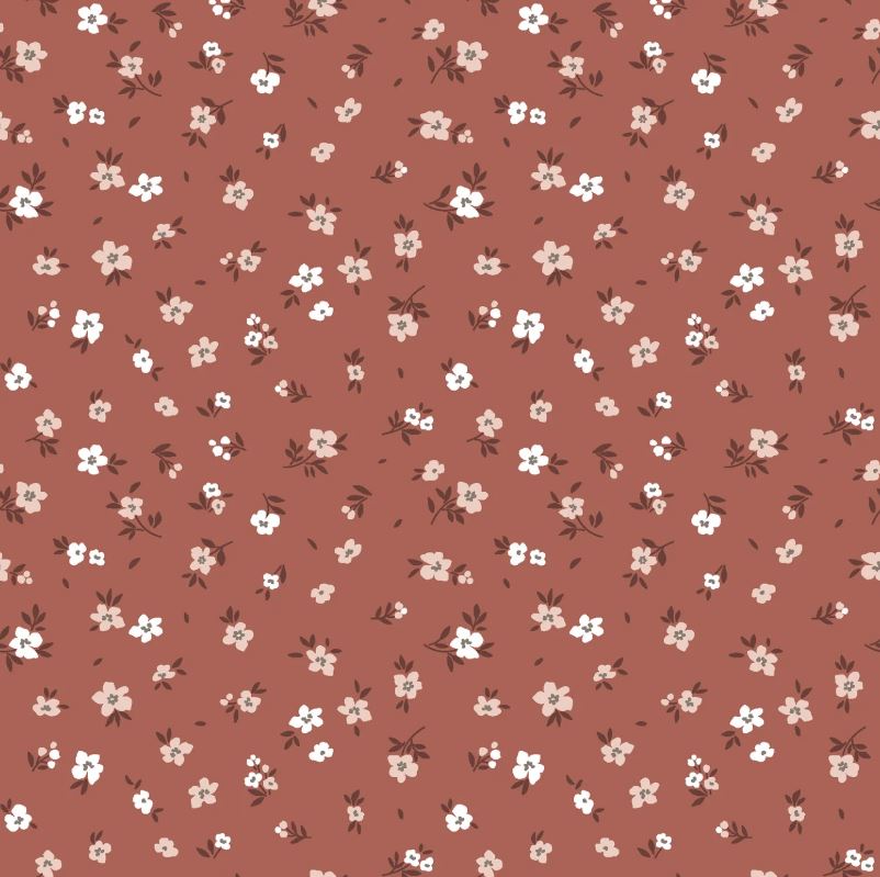 Baumwolljersey Blümchen terra *Ab 50cm