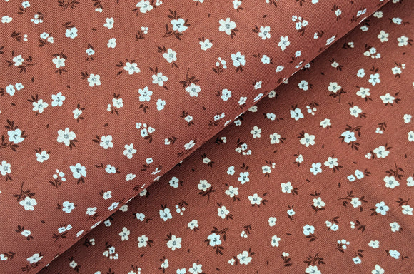 Baumwolljersey Blümchen terra *Ab 50cm
