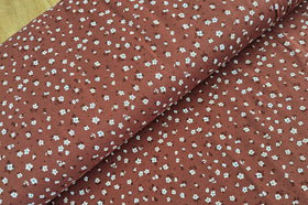 Baumwolljersey Blümchen terra *Ab 50cm