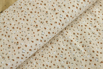 Baumwolljersey Blümchen beige *Ab 50cm
