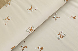 Baumwolljersey Rehkitz beige *Ab 50cm