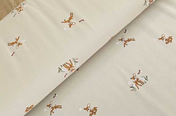 Baumwolljersey Rehkitz beige *Ab 50cm