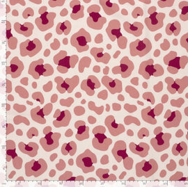 Baumwolljersey Leo rosa auf creme *Ab 50cm - 0