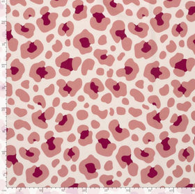 Baumwolljersey Leo rosa auf creme *Ab 50cm - 0