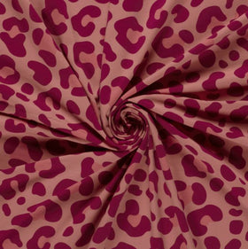 Baumwolljersey Leo pink auf altrosa *Ab 50cm - 0