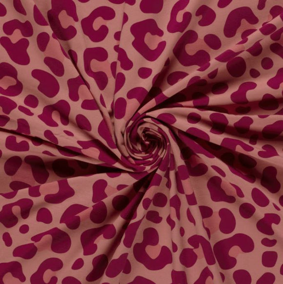 Baumwolljersey Leo pink auf altrosa *Ab 50cm