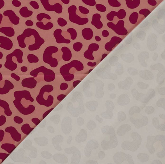 Baumwolljersey Leo pink auf altrosa *Ab 50cm