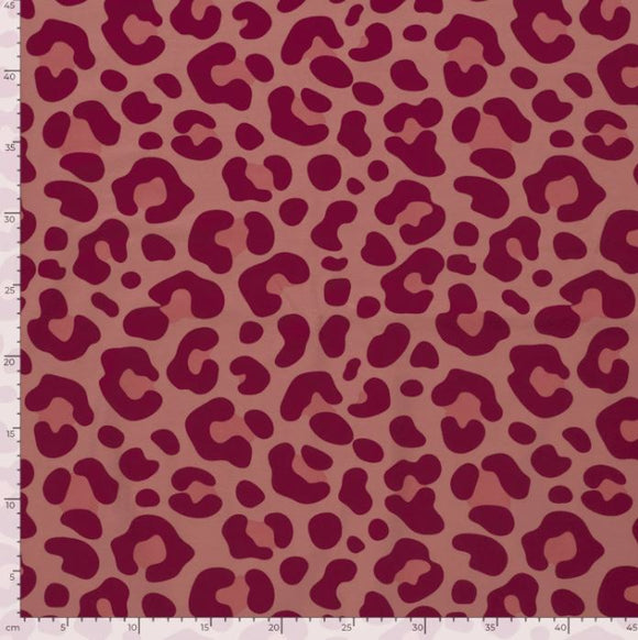 Baumwolljersey Leo pink auf altrosa *Ab 50cm