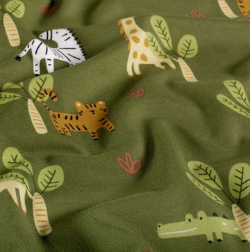 Baumwolljersey Safari grün *Ab 50cm