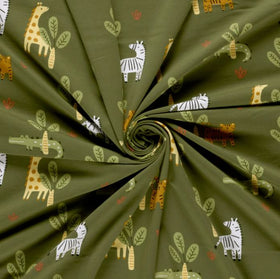 Baumwolljersey Safari grün *Ab 50cm - 0