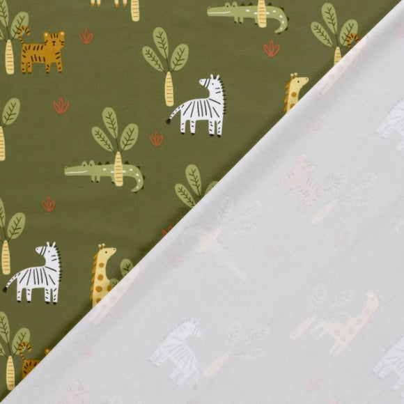 Baumwolljersey Safari grün *Ab 50cm