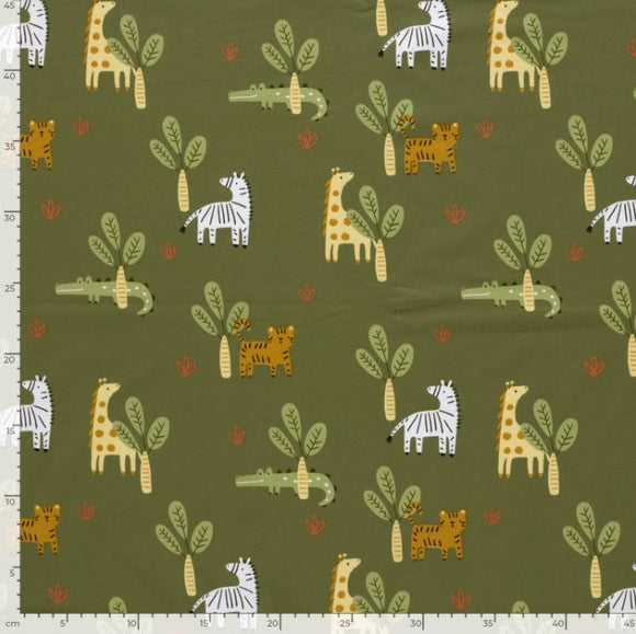 Baumwolljersey Safari grün *Ab 50cm