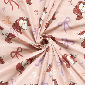 Baumwolljersey Einhorn rosa *Ab 50cm - 0
