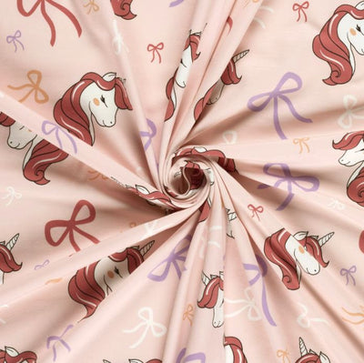 Baumwolljersey Einhorn rosa *Ab 50cm - 0