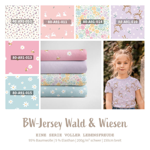 Baumwolljersey Häschen rosa *Ab 50cm