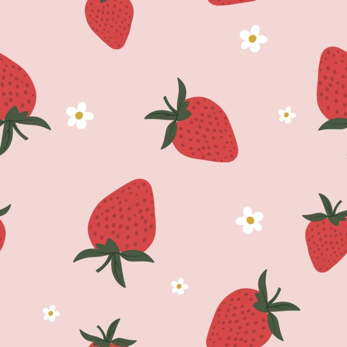 Frottee Erdbeeren rosa *Ab 50cm