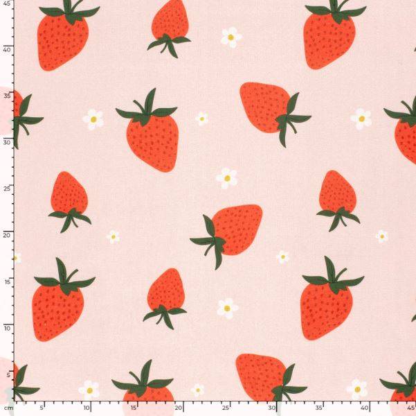 Frottee Erdbeeren rosa *Ab 50cm
